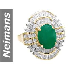 3.86 ct Emerald & Diamond Ring 14kt Gold