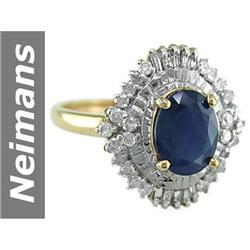 3.22 ct Sapphire & Diamond Ring 14kt Gold