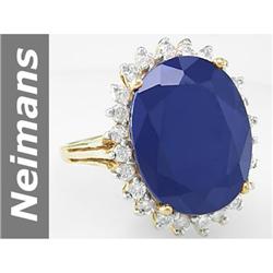 16.75 ct Sapphire & Diamond Ring 14kt Gold