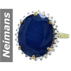 14.89 ct Sapphire & Diamond Ring 14kt Gold