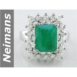 5.89 ct Emerald & Diamond Ring 14kt Gold