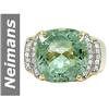 Image 1 : 8.27 ct Green Amethyst & Diamond Ring 14kt Gold