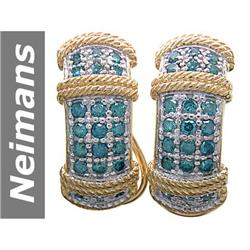 1.03 ct Blue Diamond Earrings 14kt Gold