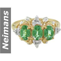 1.91 ct Green Sapphire & Diamond Ring 14kt Gold