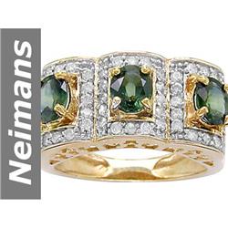 3.22 ct Green Sapphire & Diamond Ring 14kt Gold