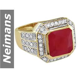 6.53 ct Ruby & Diamond Ring 14kt Gold