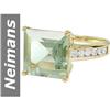 Image 1 : 4.80 ct Green Amethyst & Diamond Ring 14kt Gold
