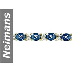 37.80 ct Star Sapphire & White Sapphire Bracelet 14kt Gold