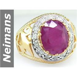 6.49 ct Ruby & Diamond Ring 14kt Gold