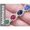 Image 1 : 25.8 ct Emerald , Ruby , Sapphire & Tanzanite & Diamond Bracelet 14kt Gold
