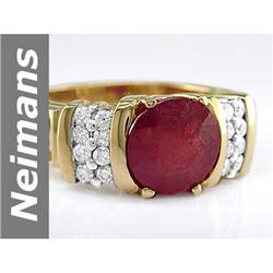 Incredible 4.32 ct Ruby & Diamond Ring 14kt Gold