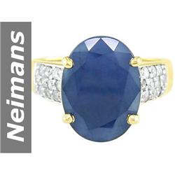 8.28 ct Sapphire & Diamond Ring 14kt Gold