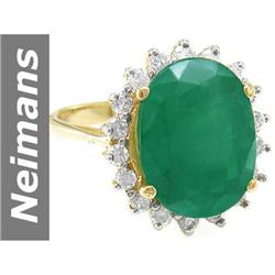 9.13 ct Emerald & Diamond Ring 14kt Gold