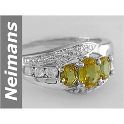 1.22 ct Yellow Sapphire & Diamond Ring 14kt Gold