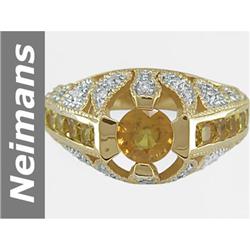 2.71 ct Yellow Sapphire & Diamond Ring 14kt Gold
