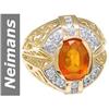 5.12 ct Yellow & White Sapphire Gents Ring 14kt Gold