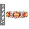 2.23 ct Orange Sapphire & Diamond Ring 14kt Gold