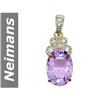 Image 1 : 9.59 ct Rose Pink Amethyst & Diamond Pendant 14kt Gold
