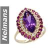 Image 1 : 3.91 ct Amethyst , Ruby & White Sapphire Ring 14kt Gold