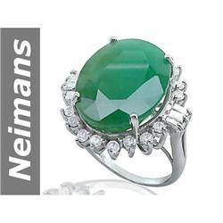 19.00 ct Emerald & Diamond Ring 14kt Gold