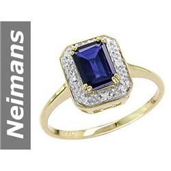 1.20 ct Sapphire & Diamond Ring 14kt Gold