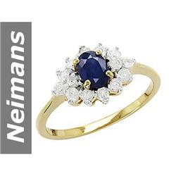 1.02 ct Sapphire & Diamond Ring 14kt Gold