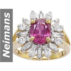 3.51 ct Ruby & Diamond Ring 14kt Gold