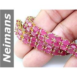 36.00 ct Ruby Bracelet 14kt Gold