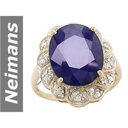 8.02 ct Sapphire & Diamond Ring 14kt Gold