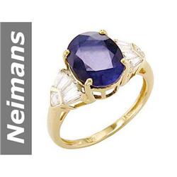 4.50 ct Sapphire & Diamond Ring 14kt Gold