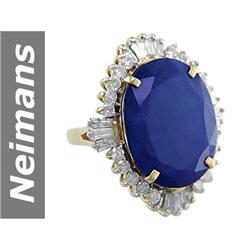 27.04 ct Sapphire & Diamond Ring 14kt Gold