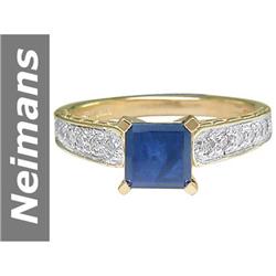 1.48 ct Sapphire & Diamond Ring 14kt Gold