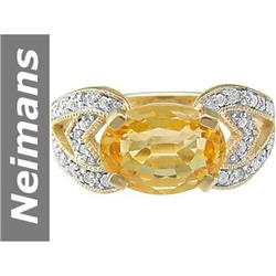 3.06 ct Citrine & Diamond Ring 14kt Gold