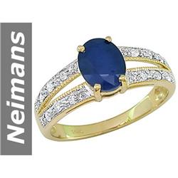 1.67 ct Sapphire & Diamond Ring 14kt Gold