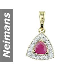 1.92 ct Ruby & Diamond Pendant 14kt Gold