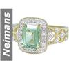 Image 1 : 1.57 ct Green Amethyst & Diamond Ring 14kt Gold