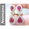Image 1 : 8.41 ct Ruby & Diamond Earrings 14kt Gold