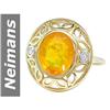 Image 1 : 1.96 ct Fire Opal & Diamond Ring 14kt Gold