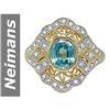 Image 1 : 2.36 ct Blue Zircon & Diamond Ring 14kt Gold