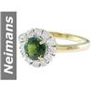 Image 1 : 1.36 ct Green Tourmaline & Diamond Ring 14kt Gold