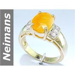 1.98 ct Fire Opal & Diamond Ring 14kt Gold