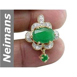 4.53 ct Emerald & Diamond Pendant 14kt Gold