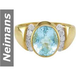 2.50 ct Aquamarine & Diamond Ring 14kt Gold