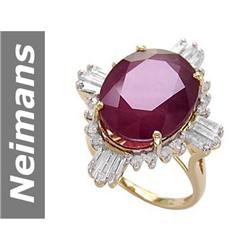 19.65 ct Ruby & Diamond Ring 14kt Gold