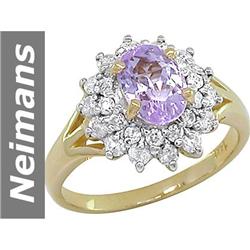 2.13 ct Pink Kunzite & Diamond Ring 14kt Gold