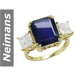 8.57 ct Sapphire & Diamond Ring 14kt Gold