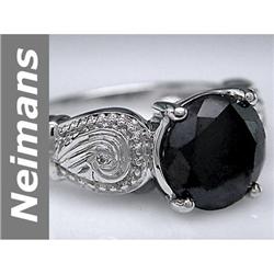 No Res 3.01 ct Black & White Diamond Ring 14kt Gold