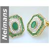 Image 1 : 2.89 ct Emerald & Diamond Earrings 14kt Gold