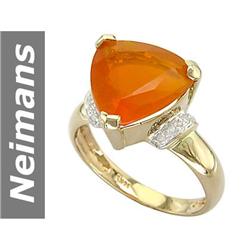 4.20 ct Fire Opal & Diamond Ring 14kt Gold