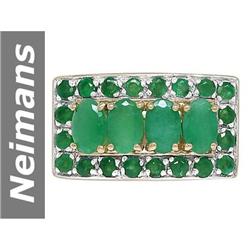 3.01 ct Emerald & Diamond Ring 14kt Gold